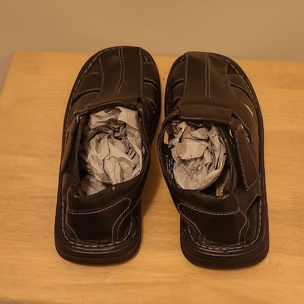 Men's Black Leather Slip-On Shoes